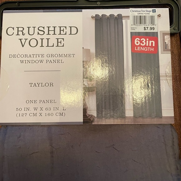 Two Gray Crushed Voile Window Panels - Picture 1 of 4